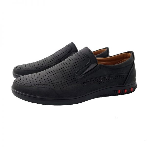 Men Breathable Leather Flat Casual Shoes