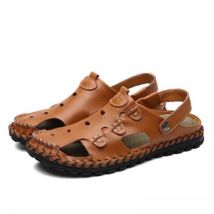 Men Breathable Leisure Leather SandalsBeach Shoes