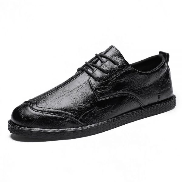 Men British Style Comfy Sole Lace Up Casual Leather Shoes