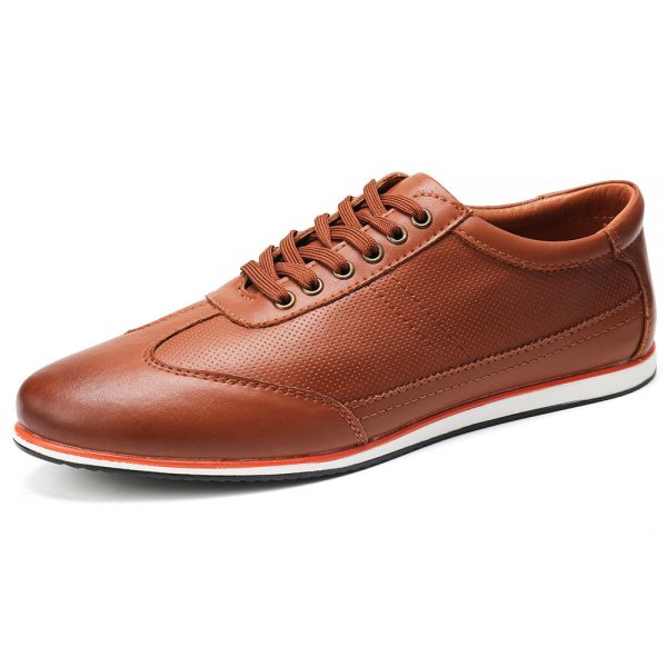 Men British Style Microfiber Leather Lace Up Comfy Soft Flat Casual Shoes