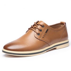 Men British Style Retro Casual Oxfords Flat Lace Up Leather Formal Shoes