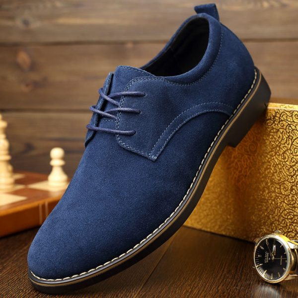 Men British Style Suede Oxfords Lace Up Business Formal Casual Shoes