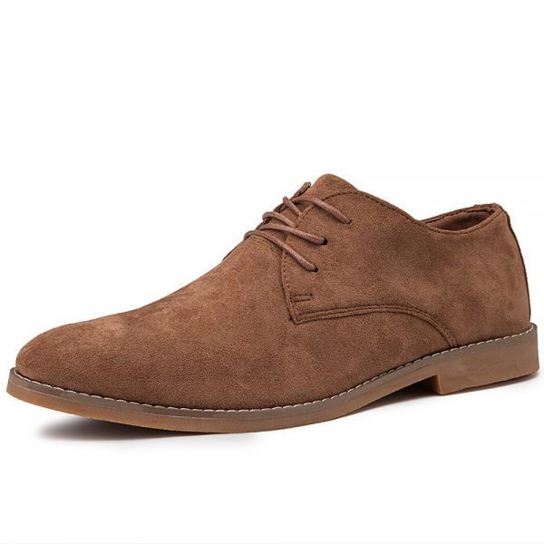 Men British Style Suede Oxfords Lace Up Comfy Business Formal Shoes