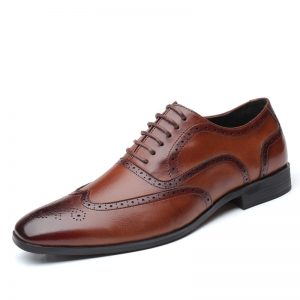 Men Brogue Carved Lace Up Oxfords Business Dress Wedding Shoes