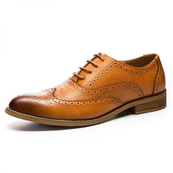 Men Brogue Carved Leather Non Slip Business Casual Formal Shoes