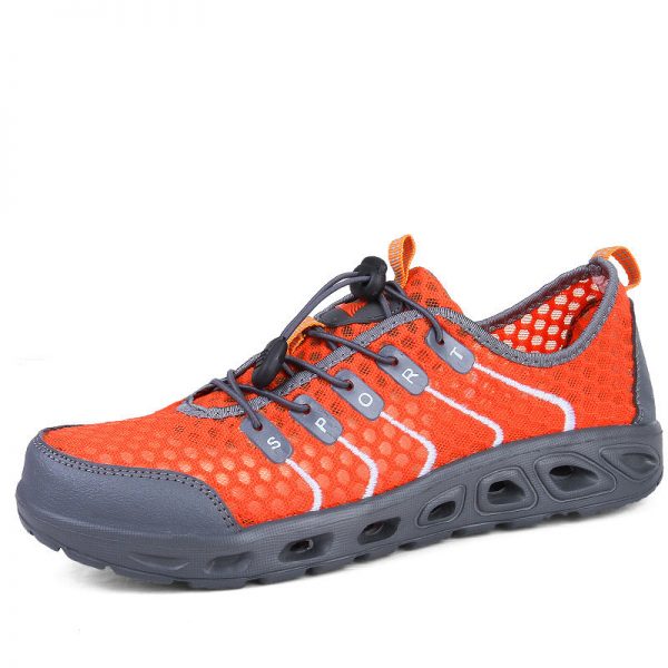 Men Bungee Closure Mesh Textile Quick Drying Upstream Shoes