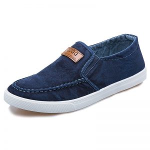 Men Canvas Bereathbale Flat Soft Sole Slip On Casual Shoes