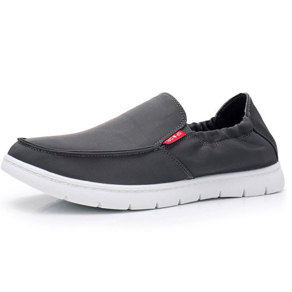 Men Canvas Breathable Portable Elastic Slip On Casual Shoes