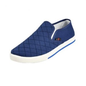 Men Canvas Check Plaid Slip On Flat Casual Driving Shoes Loafers