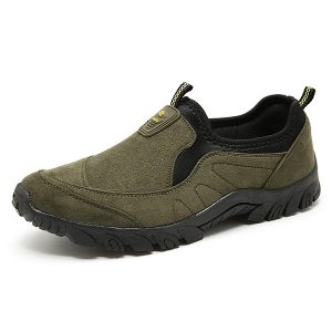 Men Canvas Elastic Slip On Light Weight Walking Shoes