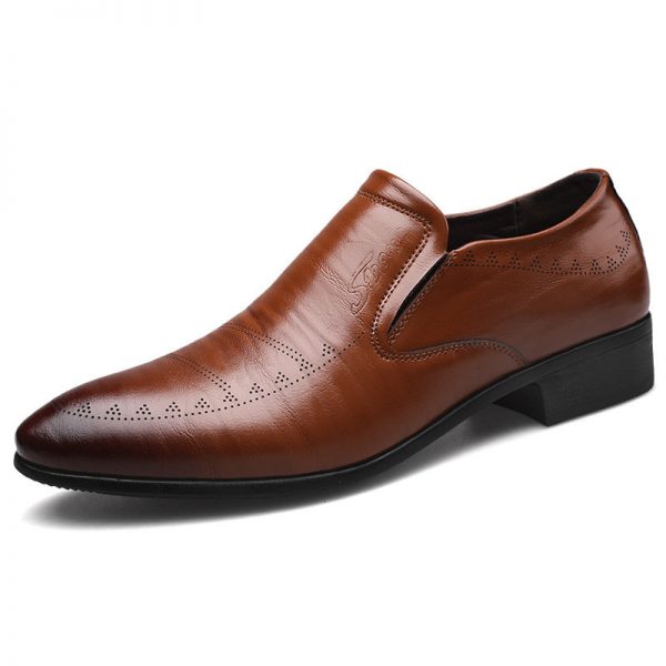 Men Carved Leather Non Slip Business Casual Formal Shoes