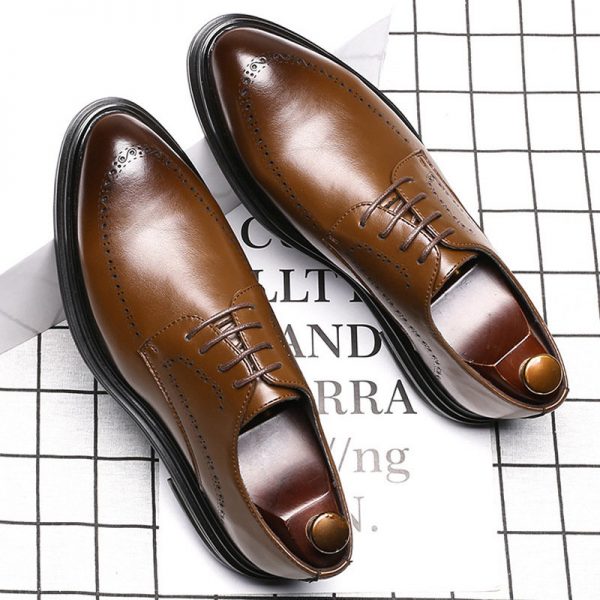 Men Carved Mcrofiber Leather Non Slip Brogue Casual Formal Shoes