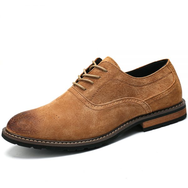 Men Carved Suede Non Slip Brogue Business Casual Formal Shoes