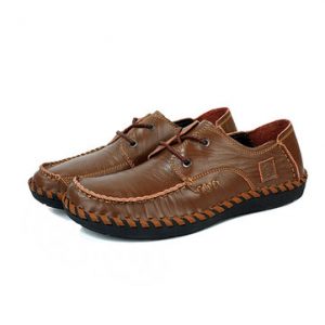 Men Casual Shoes Fashionable Wear-Resisting Sewing Shoes Male Wild Flat Shoes