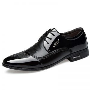 Men Classic Black Lace Up Business Casual Formal Dress Shoes