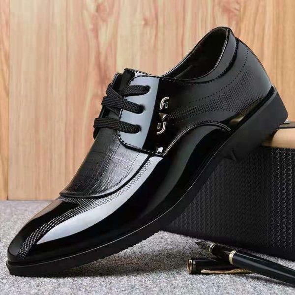 Men Classic Black Lace Up Business Formal Dress Casual Shoes