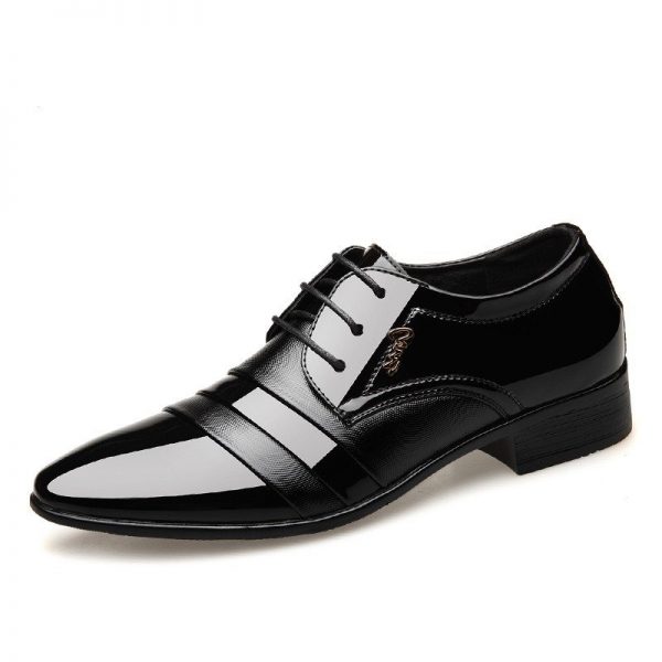 Men Classic Black Pointed ToeLace Up Business Formal Shoes