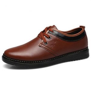 Men Classic Breathable Pure Color Flat Lace Up Formal Casual Shoes