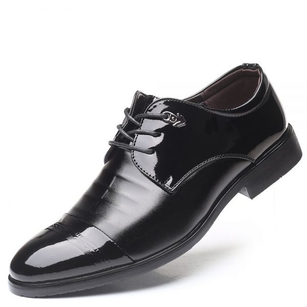 Men Classic Cap Toe Lace Up Black Business Formal Shoes