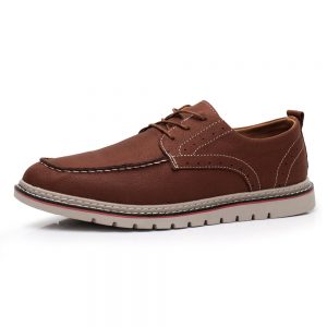 Men Classic Moc Toe Microfiber Fabric Soft Flat Casual Shoes