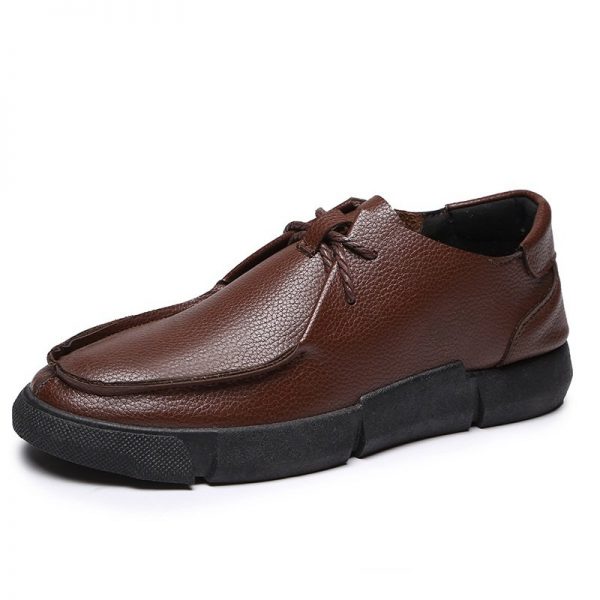 Men Classic Moc Toe Microfiber Leather Soft Lace Up Casual Shoes