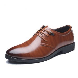 Men Classic Pointed Toe Lace Up Buesiness Casual Dress Shoes