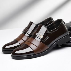 Men Color Blocking Comfy Slip On Buisnes Formal Casual Shoes