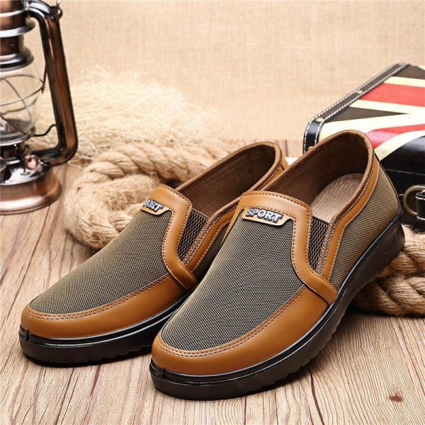 Men Comfy Light Weight Flats Old Peking Style Slip On Casual Shoes