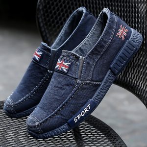 Men Comfy Washed Canvas Breathable Soft Slip On Casual Shoes