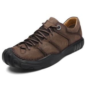 Men Cow Leather Anti-collision Wear-resistant Outdoor Casual Shoes