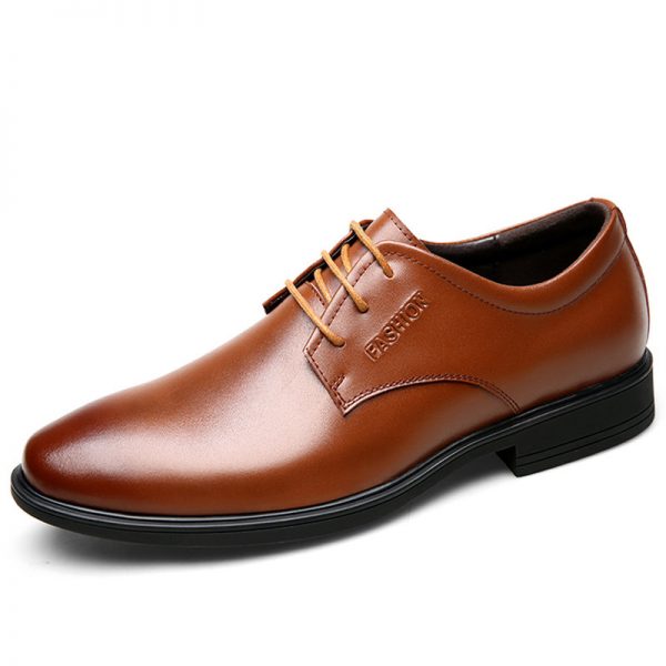 Men Cow Leather Non Slip Soft Sole Business Casual Formal Shoes