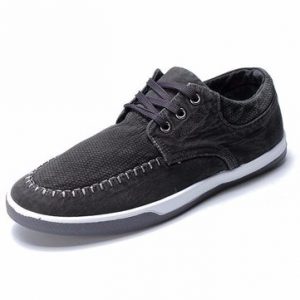 Men Denim Canvas Lace Up British Style Casual Sport Shoes