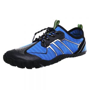 Men Drainable Sole Elastic Lace Up Swimming Diving Slip Resistant Water Shoes