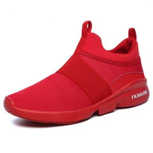 Men Elastic Band Portable Slip On Running Shoes Casual Sneak