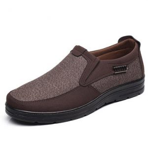 Men Fabric Splicing Old Peking Style Breathable Flat Slip On Casual Shoes