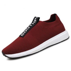 Men Flyknit Fabric Breathable Light Running Shoes Slip On Casual Sneakers