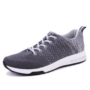 Men Flyknit Fabric Brethable Sport Running Shoes Lace Up Casual Sneakers