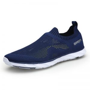 Men Free Knitted Fabric Slip On Comfy Drainable Sole Upstream Shoes