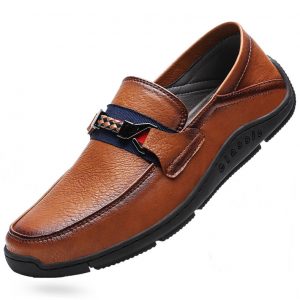 Men Genuine Cow Leather Loafers Soft Slip On Casual Driving Shoes