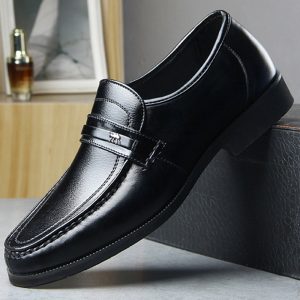 Men Genuine Leather Non Slip Slip On Business Casual Formal Shoes