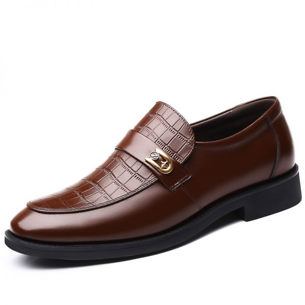 Men Genuine Leather Non Slip Slip On Casual Formal Shoes