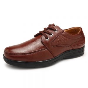 Men Genuine Leather Slip Resistant Soft Sole Casual Shoes