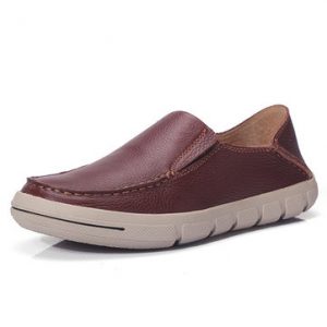 Men Genuine Leather Soft Loafers Casual Shoes