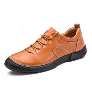 Men Genuine Leather Wearable Resistant Stitching Soft Casual Shoes