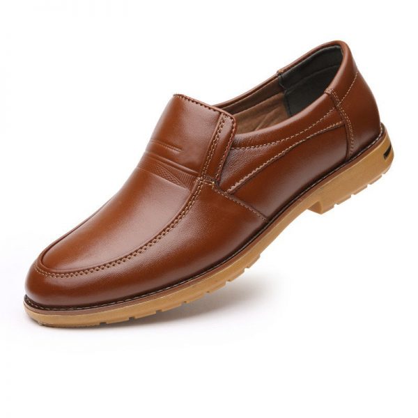 Men Genune Leather Slip Resistant Soft Sole Slip On Casual Shoes