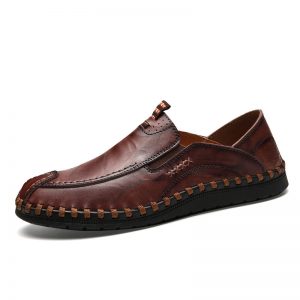 Men Hand Stitching Cap Toe Soft Sole Leather Shoes