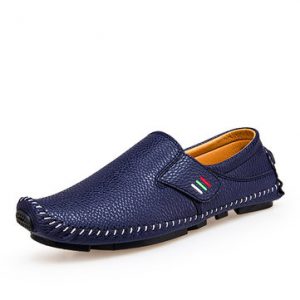 Men Hand Stitching Hook-loop Soft Doug Shoes Slip On Casual Loafers