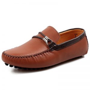 Men Hand Stitching Leather Non Slip Soft Sole Casual Shoes