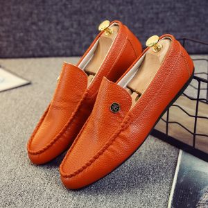 Men Hand Stitching Leather Slip On Soft Causual Driving Shoes