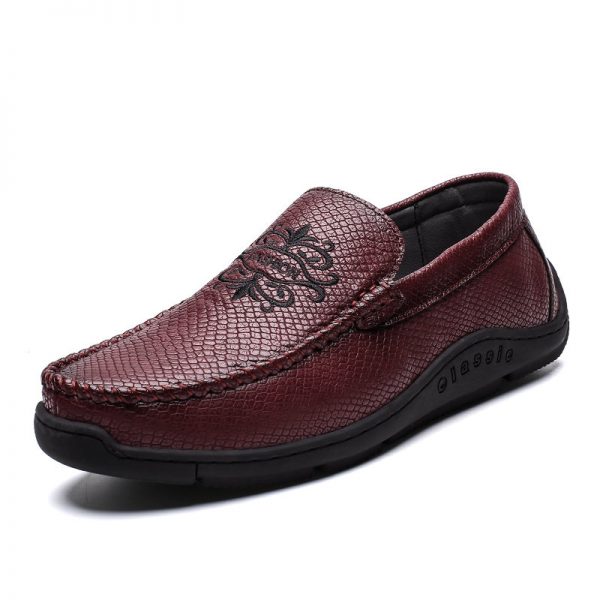 Men Hand Stitching Microfiber Leather Non Slip Soft Sole Casual Shoes